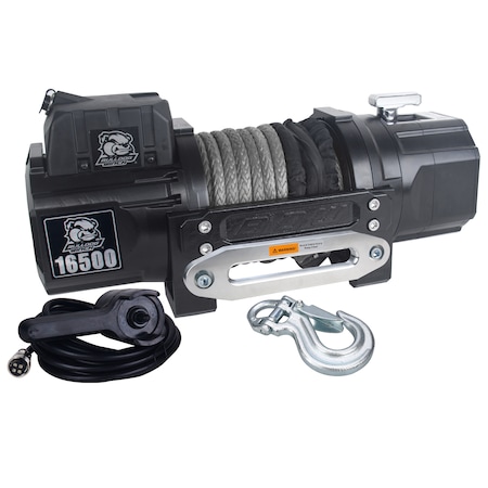 Bulldog Winch 16500lb HD Synthetic rope 10058